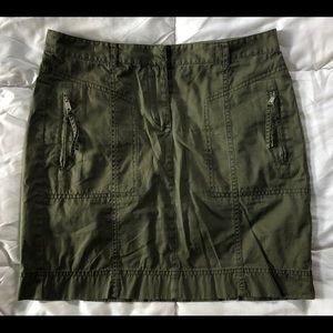 Ann Taylor LOFT Cargo Olive Green Casual Skirt